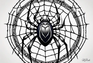 Spider with webs tattoo idea