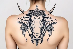 Ox dressed up as samurai warriors tattoo idea