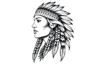 Female Native American tattoo idea