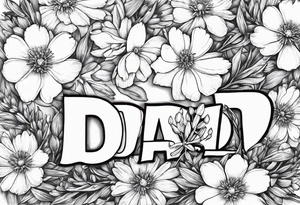 Aster flowers - sea rocket flowers with a cardinal around the words Dad tattoo idea