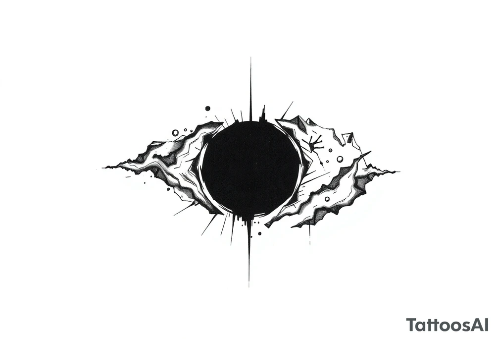 2 different worlds on both sides of a black hole tattoo idea