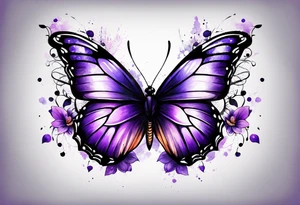 Purple butterfly tattoo idea