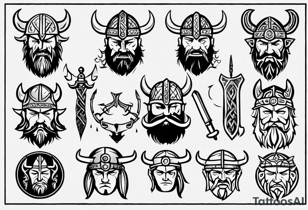 Viking face tattoo idea