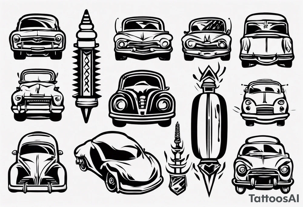 Car shocks tattoo idea