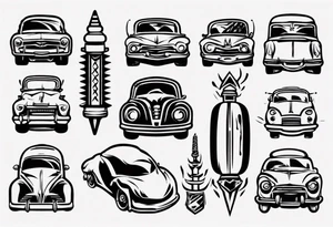 Car shocks tattoo idea
