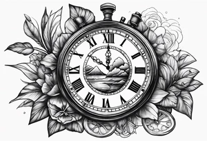 time element in sunset tattoo idea