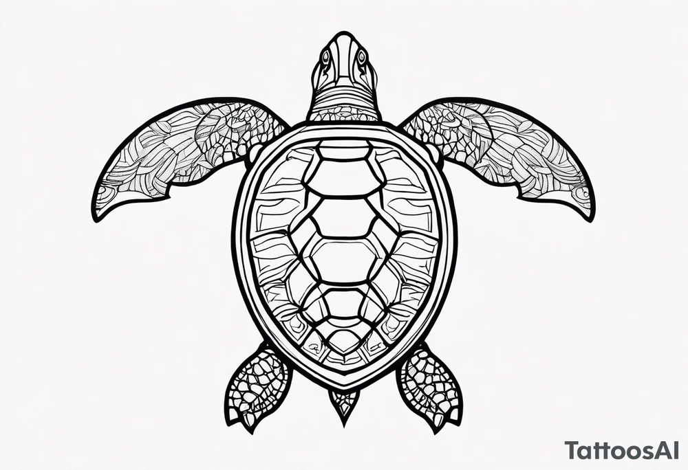 Turtle back centered tattoo idea