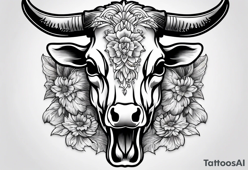 Cow skull tattoo idea