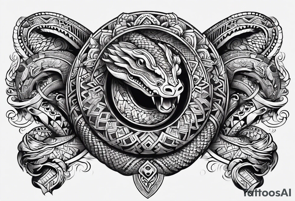 Aztec snake tattoo idea
