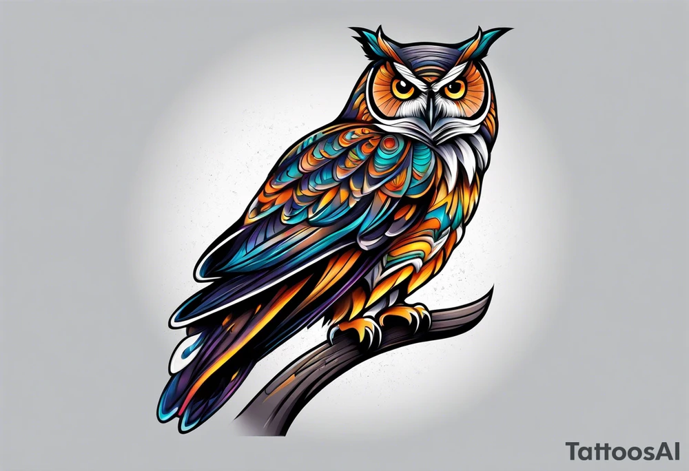 Owl with butterfly body tattoo idea