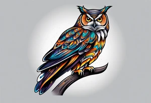 Owl with butterfly body tattoo idea