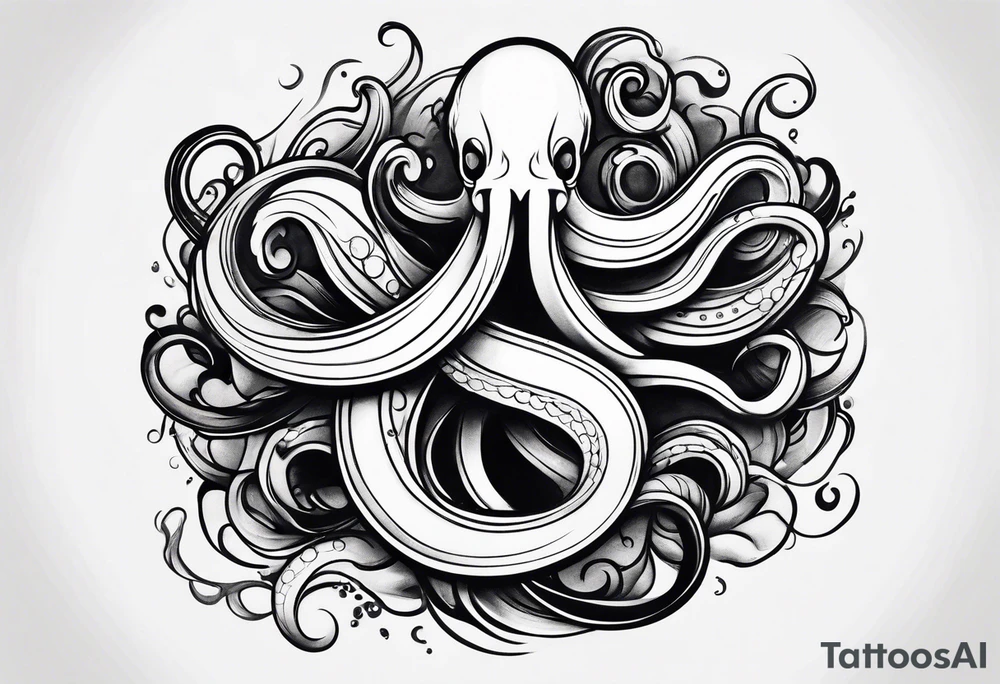 minimal tentacles tattoo idea