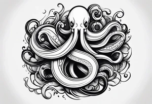 minimal tentacles tattoo idea