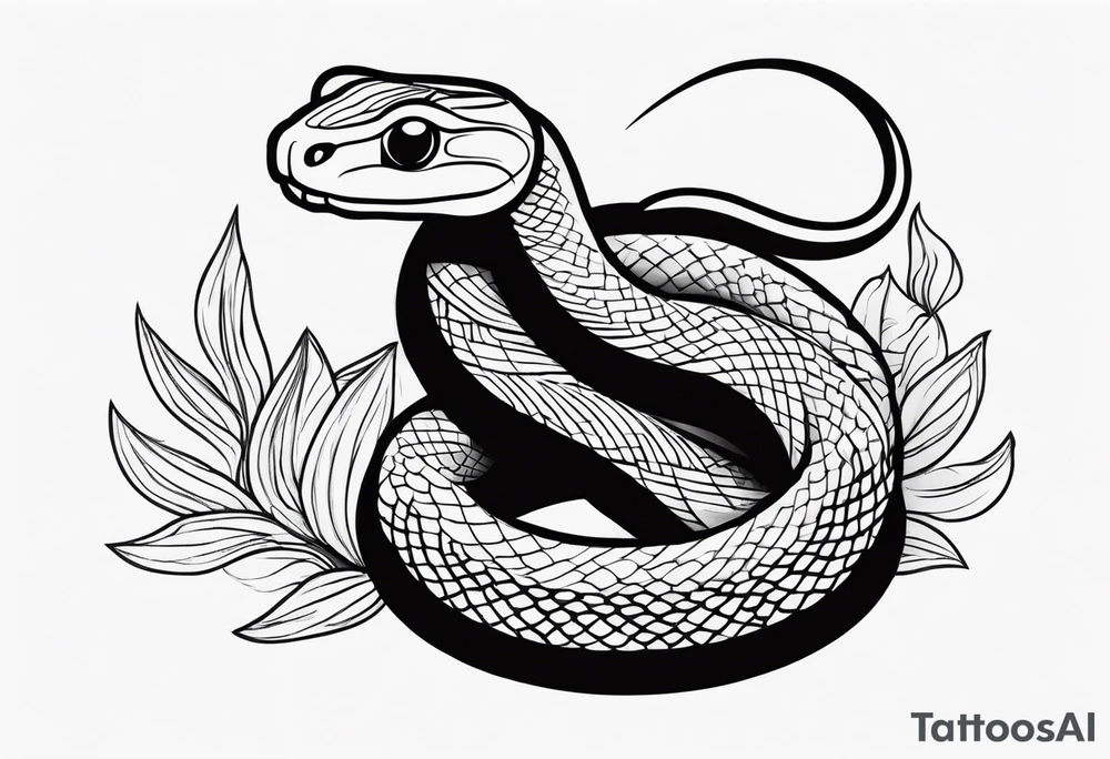 Snake in american traditional aestetics with shadows tattoo idea