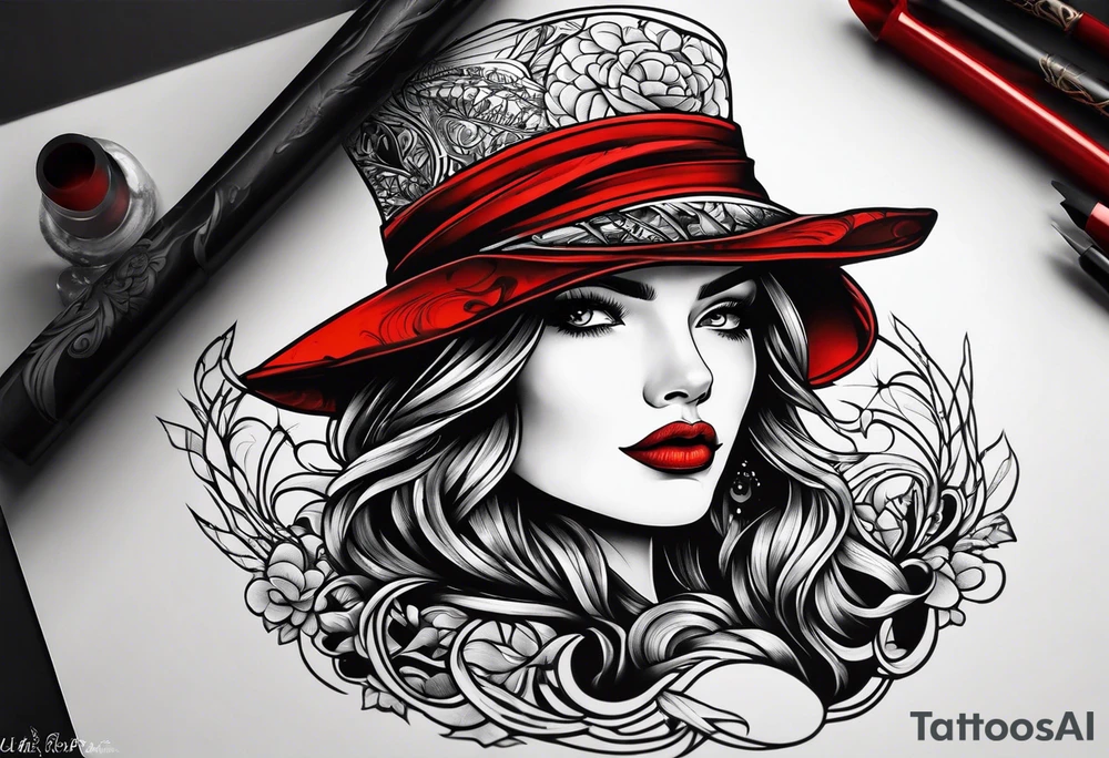male twink version of iltte red riding hat tattoo idea