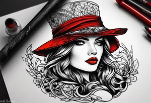 male twink version of iltte red riding hat tattoo idea