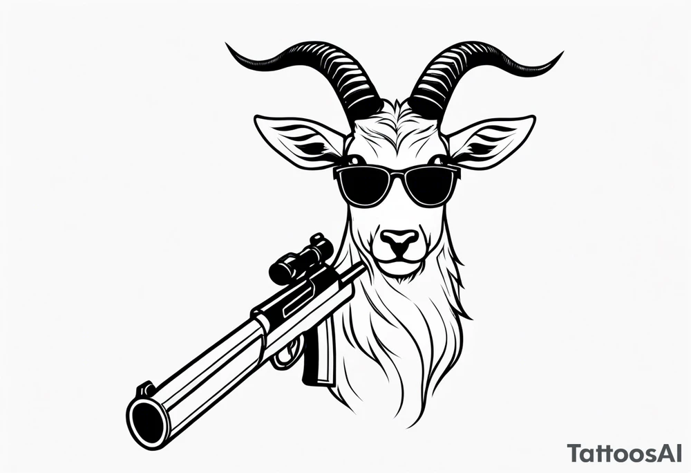 capricorn with sunglasses and a shotgun tattoo idea