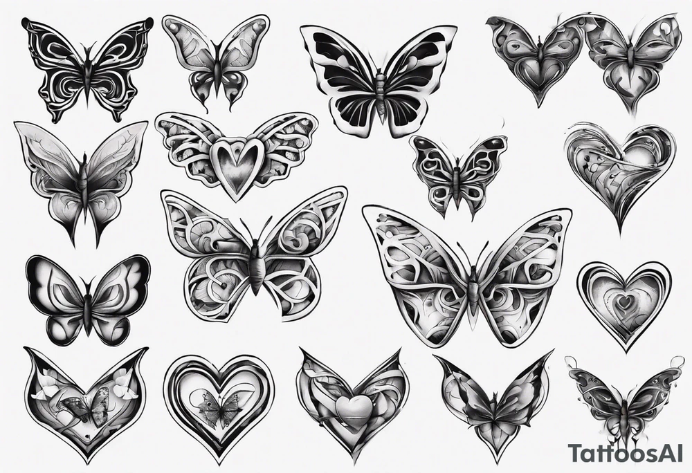 Butterfly wrapped in heart tattoo idea