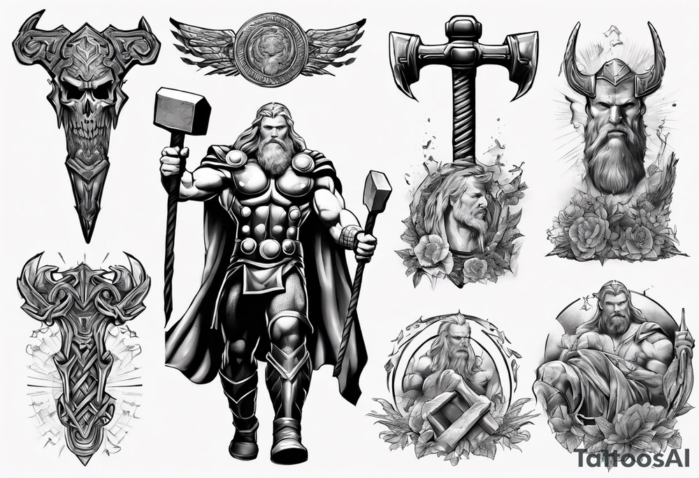 God Thor with a hammer tattoo idea