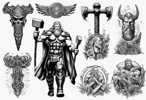 God Thor with a hammer tattoo idea