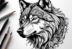 a wolf hunting tattoo idea