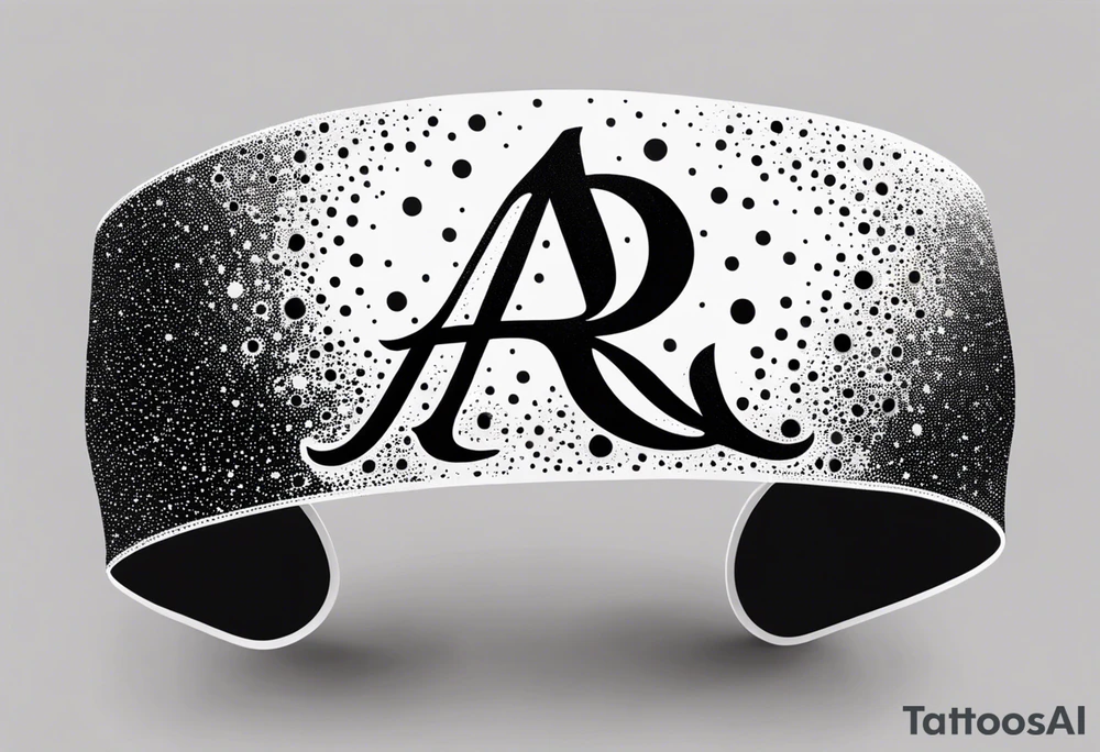 A headband with the letters A R in the middle tattoo idea
