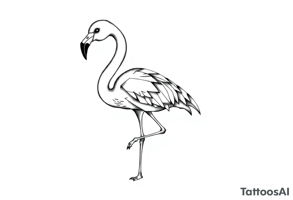 cute flamingo tattoo idea