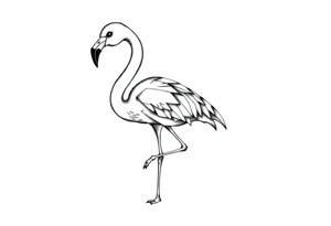 cute flamingo tattoo idea