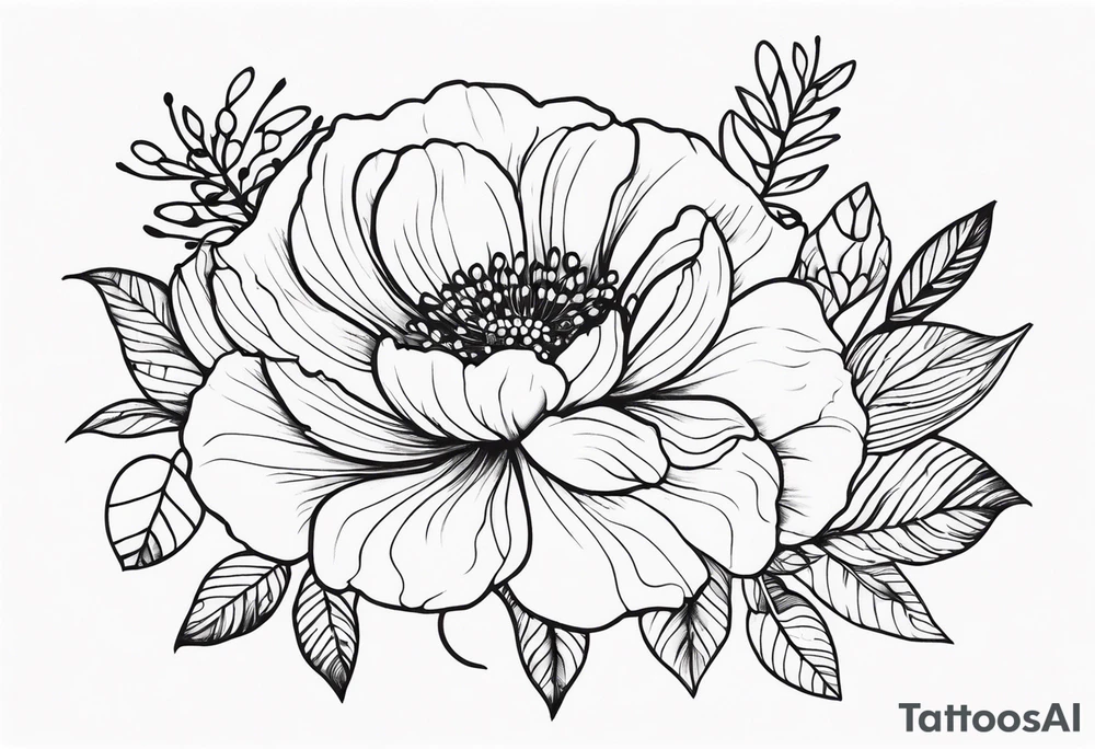 Flower with childrens names tattoo idea