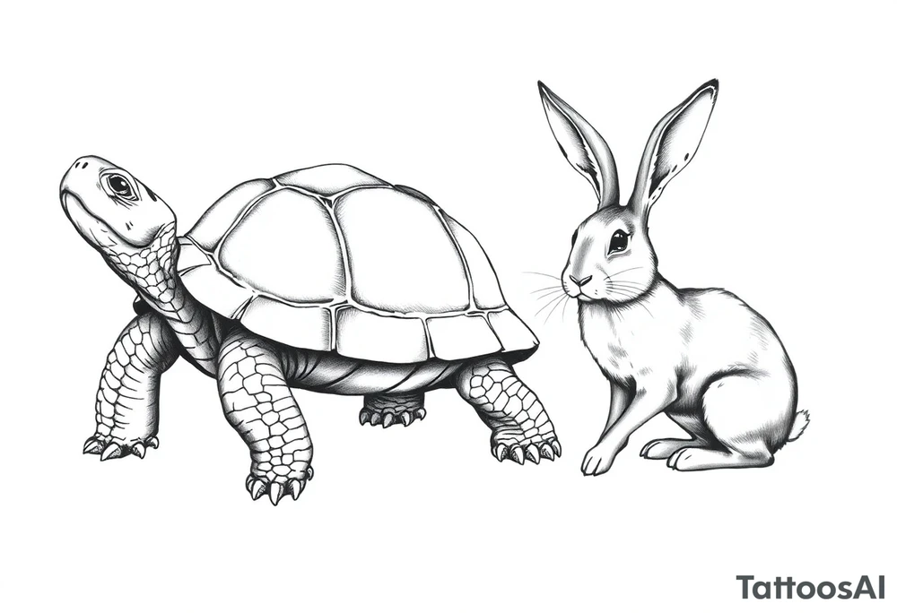 Tortoise and hare tattoo idea