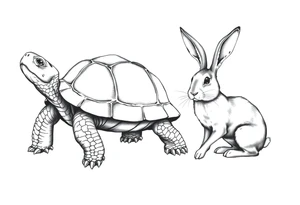 Tortoise and hare tattoo idea