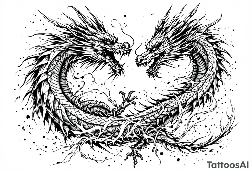 roaring dragons tattoo idea