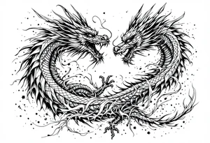 roaring dragons tattoo idea