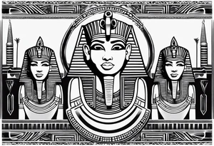 Egyptian See no evil , speak no evil , hear no evil vertical tattoo idea