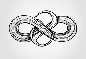 The phrase TB5 inside double infinity symbol tattoo idea