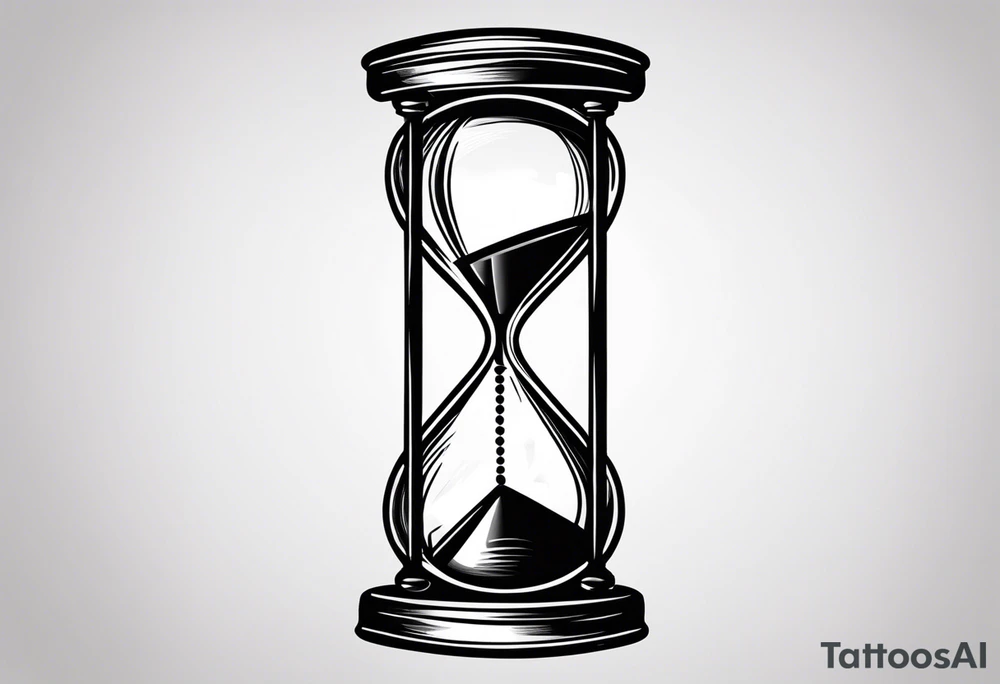 draw a clock/hourglass. They are surrounded by Roman numerals. It is a black and white tattoo for the right shoulder of a man tattoo idea