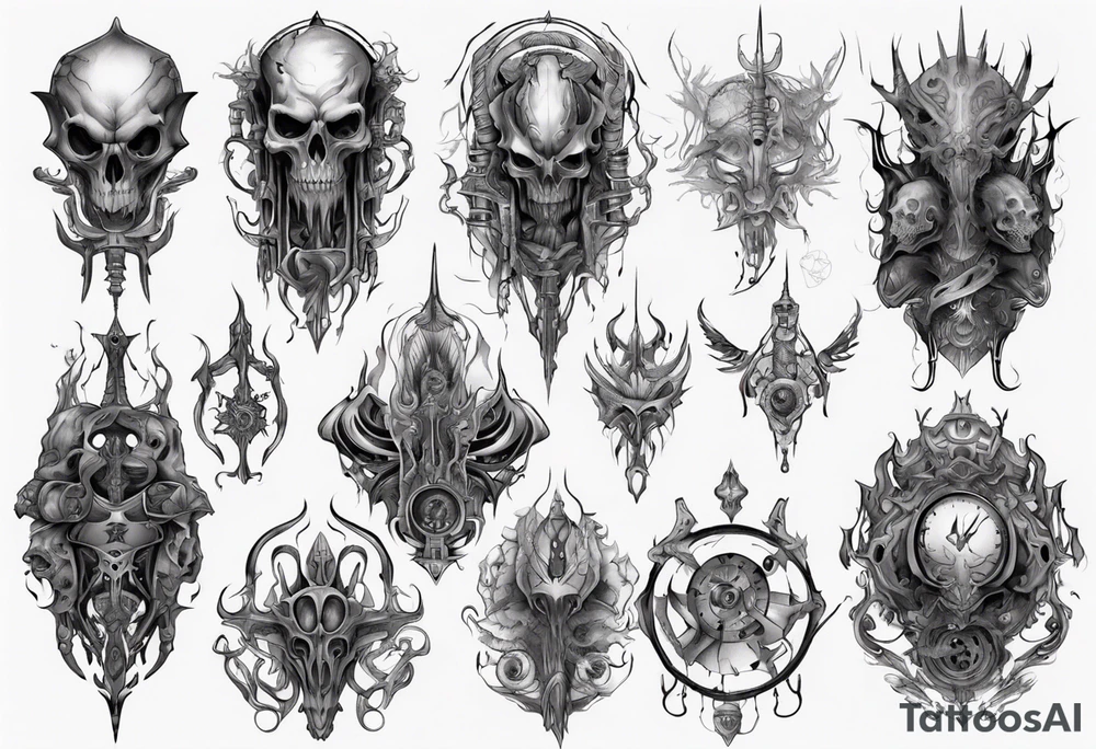 dark fantasy long tattoo tattoo idea