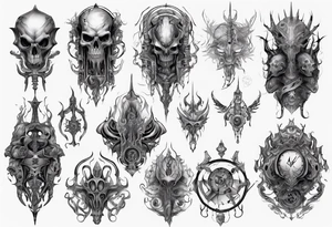 dark fantasy long tattoo tattoo idea