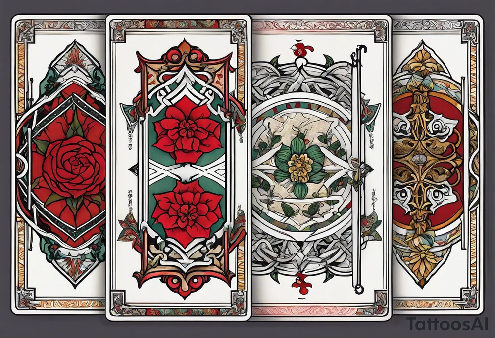 Three of bows wildwood tarot deck tattoo idea