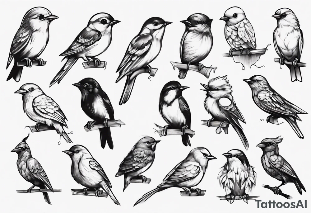 Small birds on shoulder tattoo idea