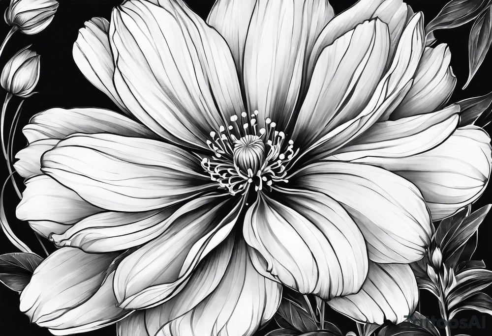 cosmos flower tattoo idea