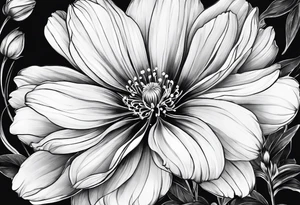 cosmos flower tattoo idea