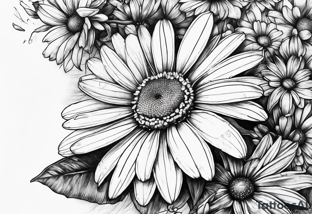 Daisy corner tattoo idea