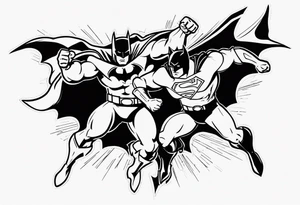 batman fighting superman tattoo idea