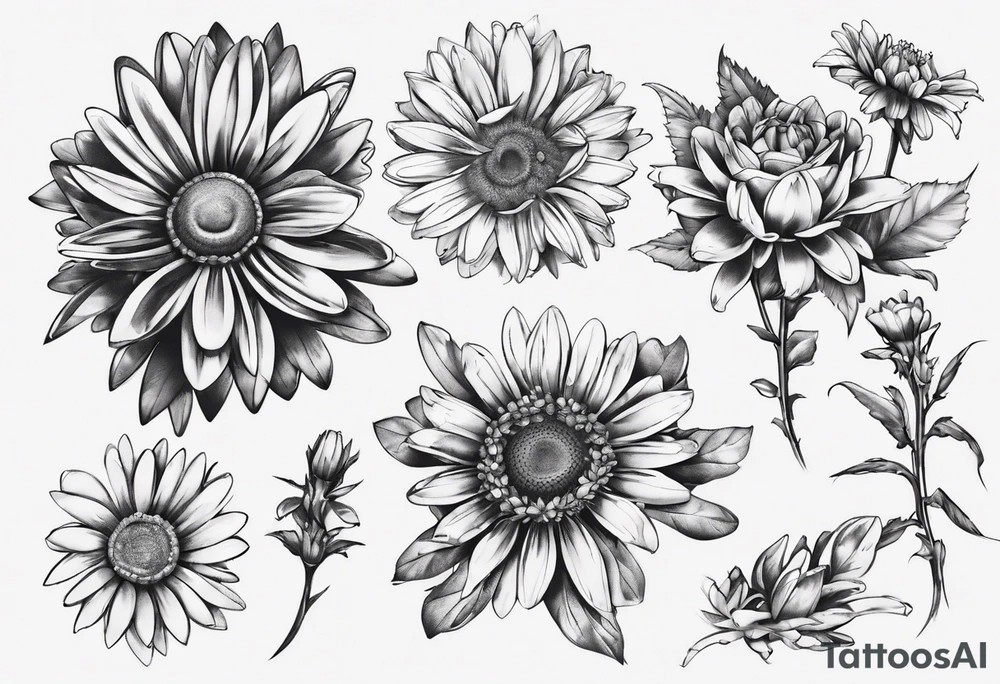 Iron Daisy for men tattoo idea