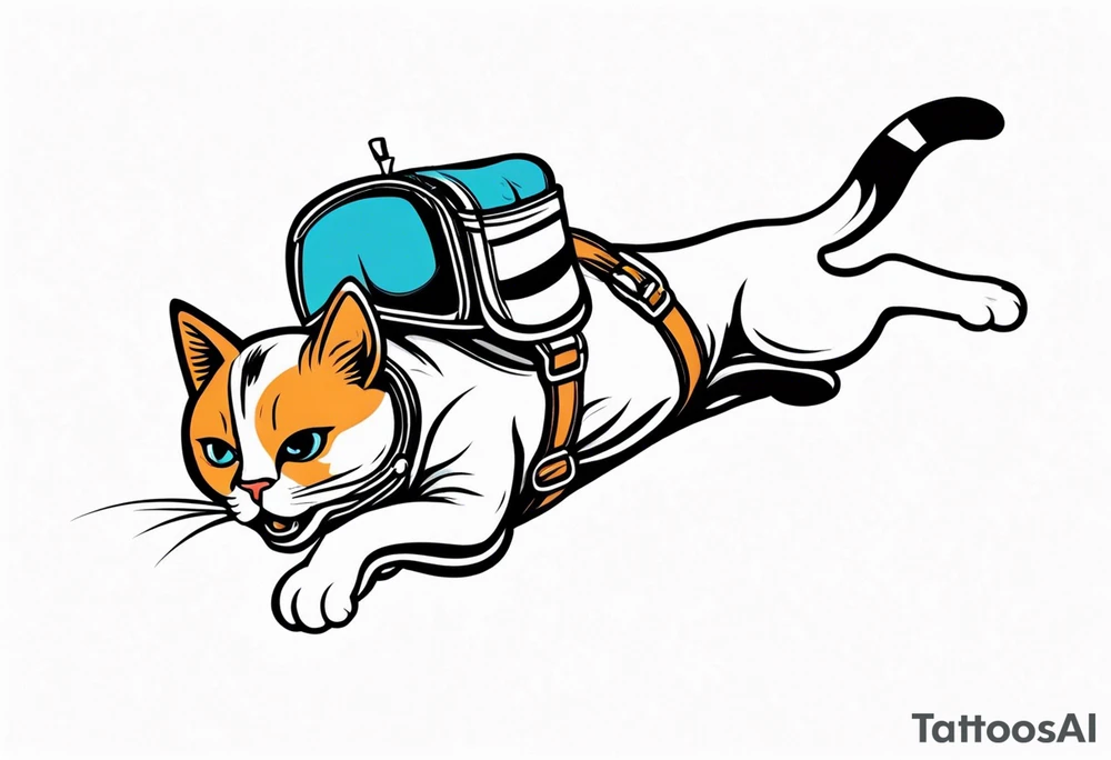 a cat going skydiving tattoo idea