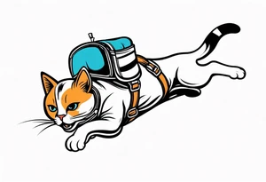 a cat going skydiving tattoo idea