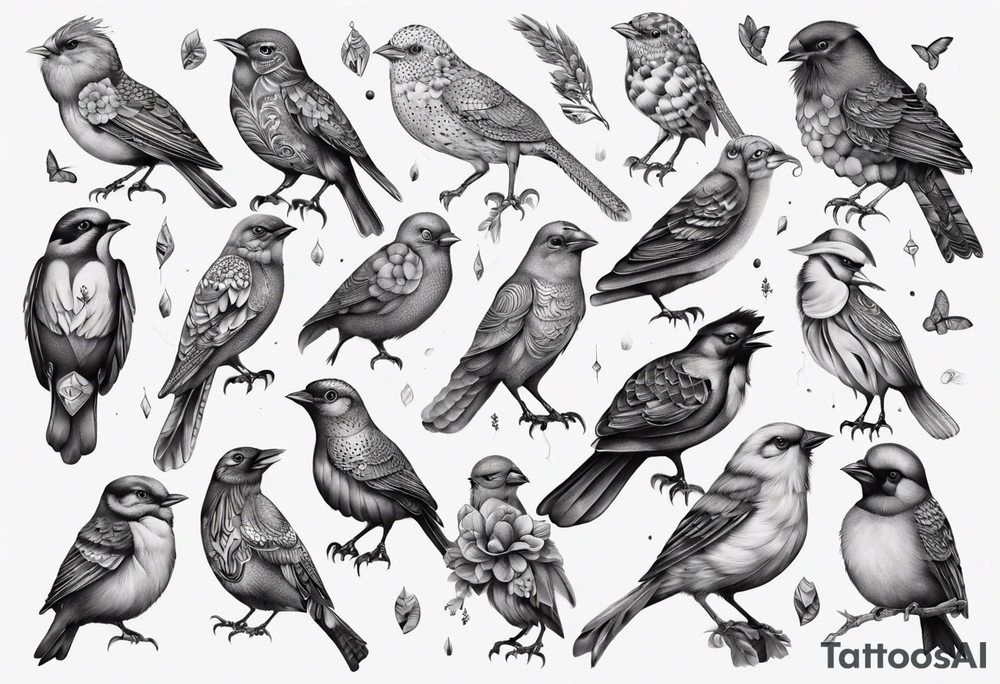 this bird you cannot change, highly detailed tattoo idea