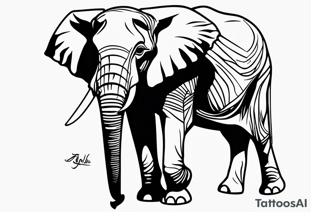 African elephant tattoo idea