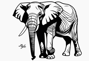 African elephant tattoo idea